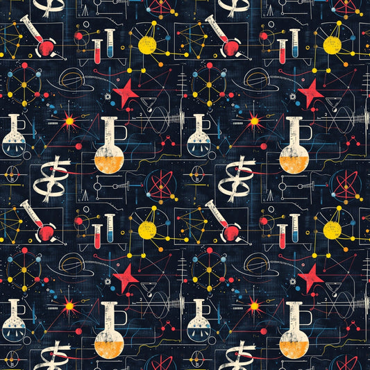 Science Kit Pattern 2 Quilting Cotton Fabric