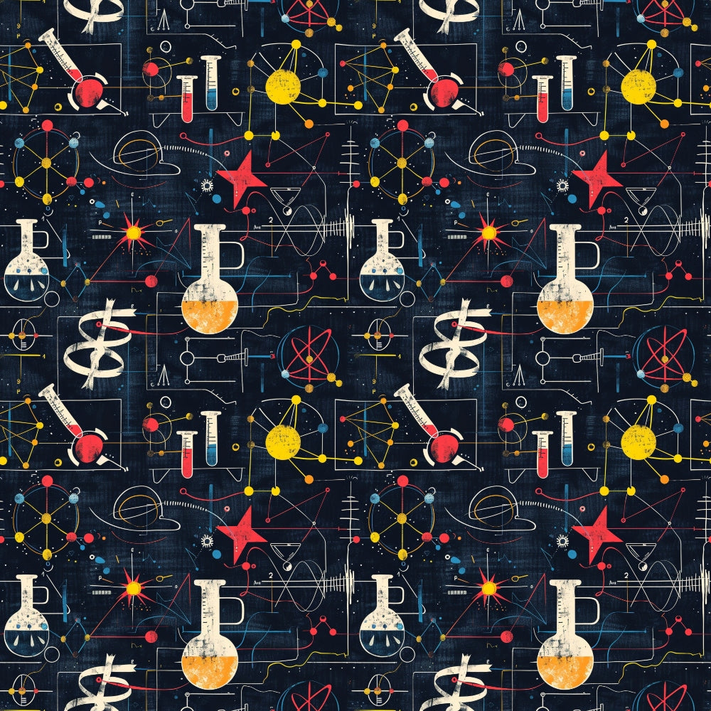 Retro Lab Pattern 2 Minky Fabric