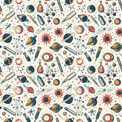 Science Kit Pattern 3 Quilting Cotton Fabric
