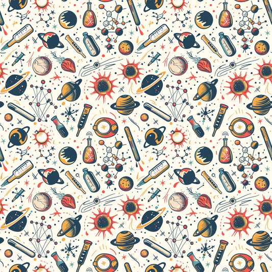 Science Kit Pattern 3 Quilting Cotton Fabric