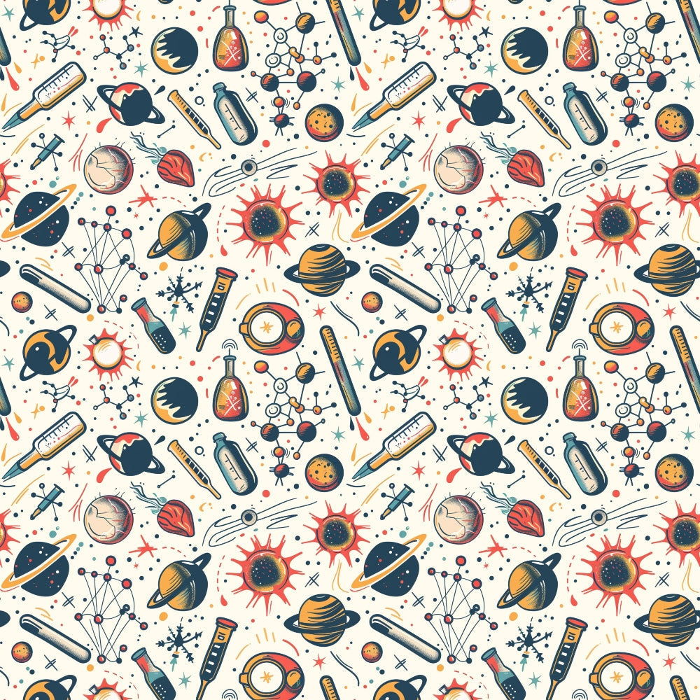 Retro Lab Pattern 3 Minky Fabric