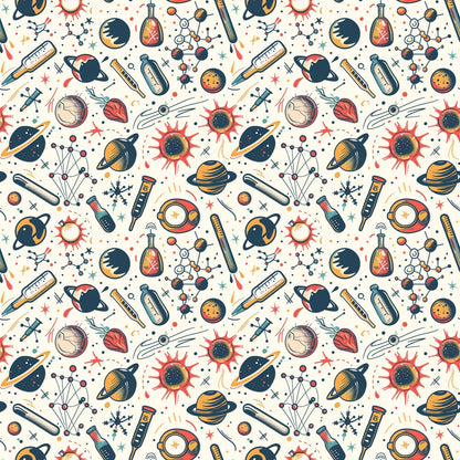 Retro Lab Pattern 3 Minky Fabric
