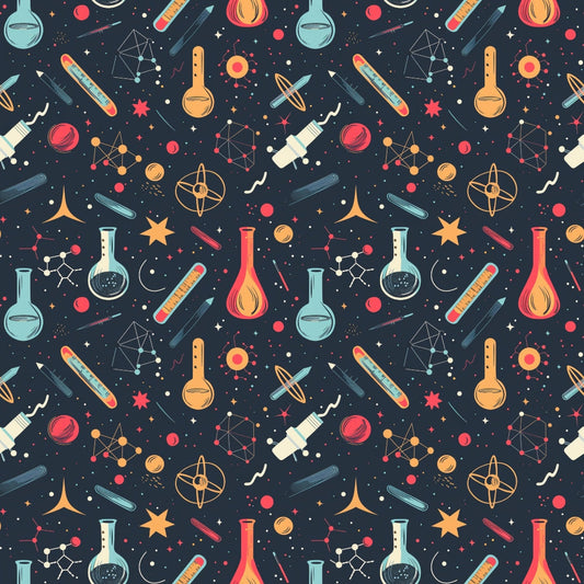 Science Kit Pattern 4 Quilting Cotton Fabric