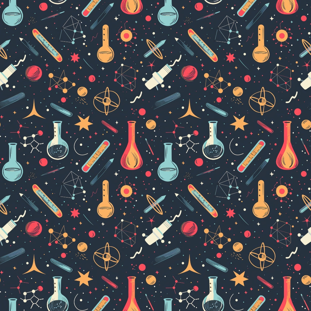 Retro Lab Pattern 4 Minky Fabric