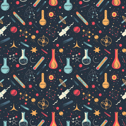 Retro Lab Pattern 4 Minky Fabric
