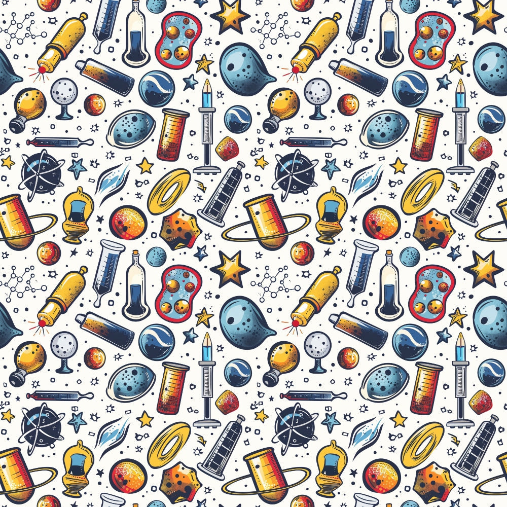 Retro Lab Pattern 5 Minky Fabric