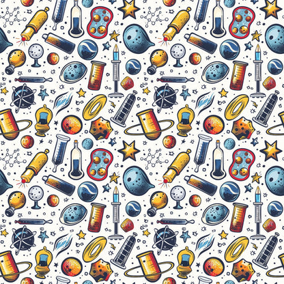 Retro Lab Pattern 5 Minky Fabric