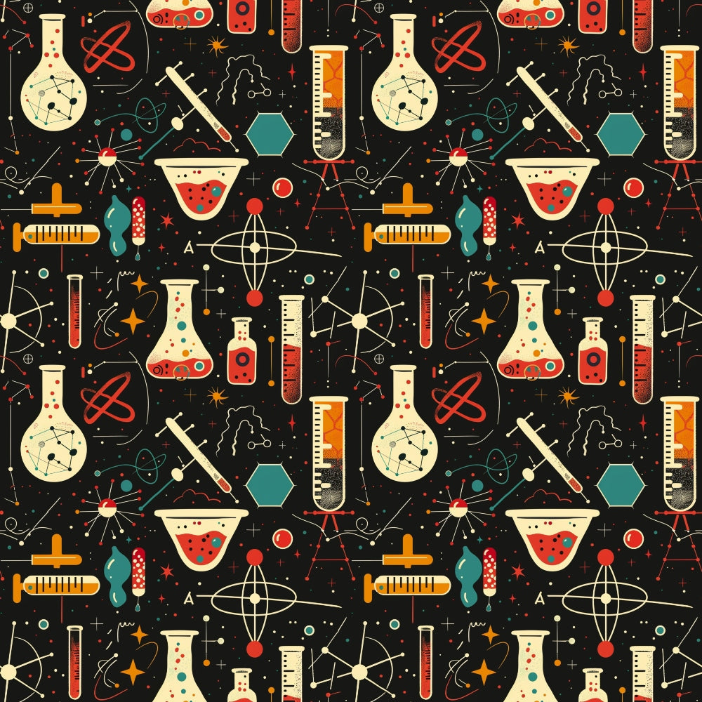 Retro Lab Pattern 6 Minky Fabric