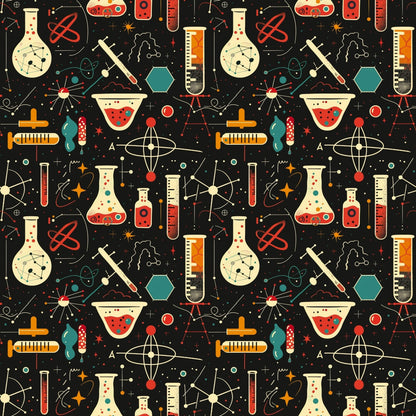 Retro Lab Pattern 6 Minky Fabric
