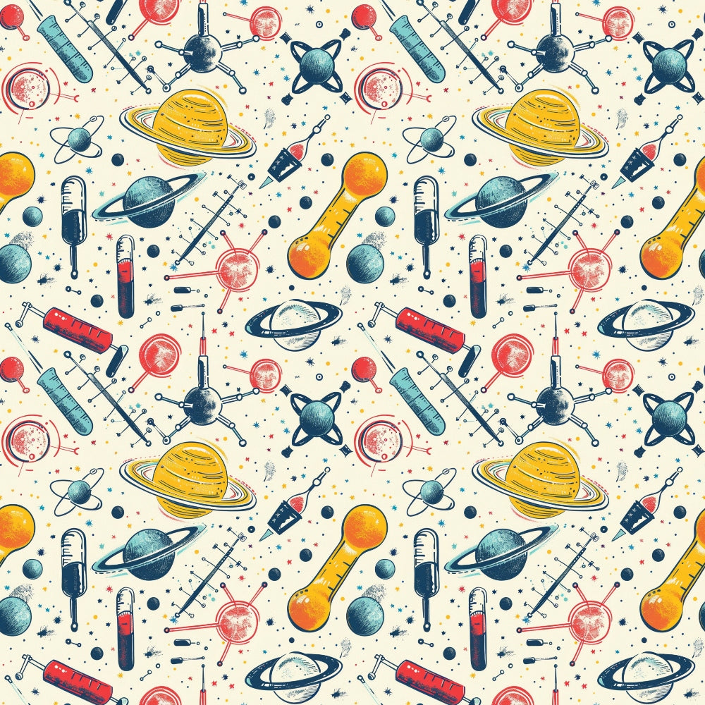 Retro Lab Pattern 7 Minky Fabric