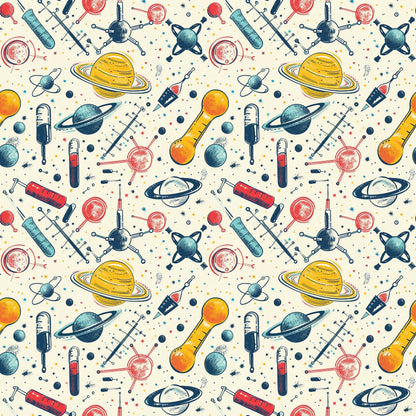 Retro Lab Pattern 7 Minky Fabric