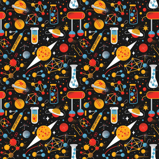 Science Kit Pattern 8 Quilting Cotton Fabric