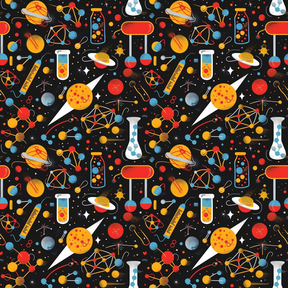 Retro Lab Pattern 8 Minky Fabric
