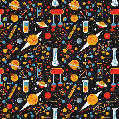 Retro Lab Pattern 8 Minky Fabric