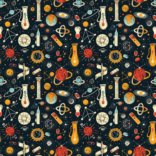 Science Kit Pattern 9 Quilting Cotton Fabric