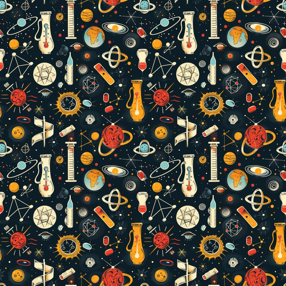 Retro Lab Pattern 9 Minky Fabric