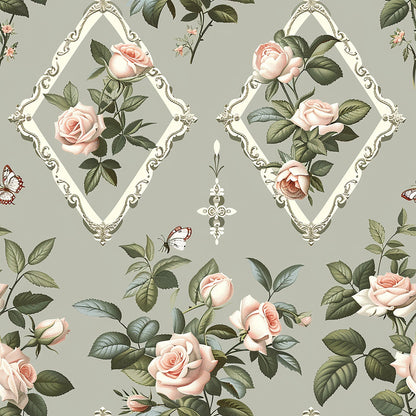 Heirloom Trellis Blooms Pattern 10 Minky Fabric