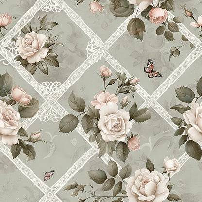 Heirloom Trellis Blooms Pattern 11 Minky Fabric