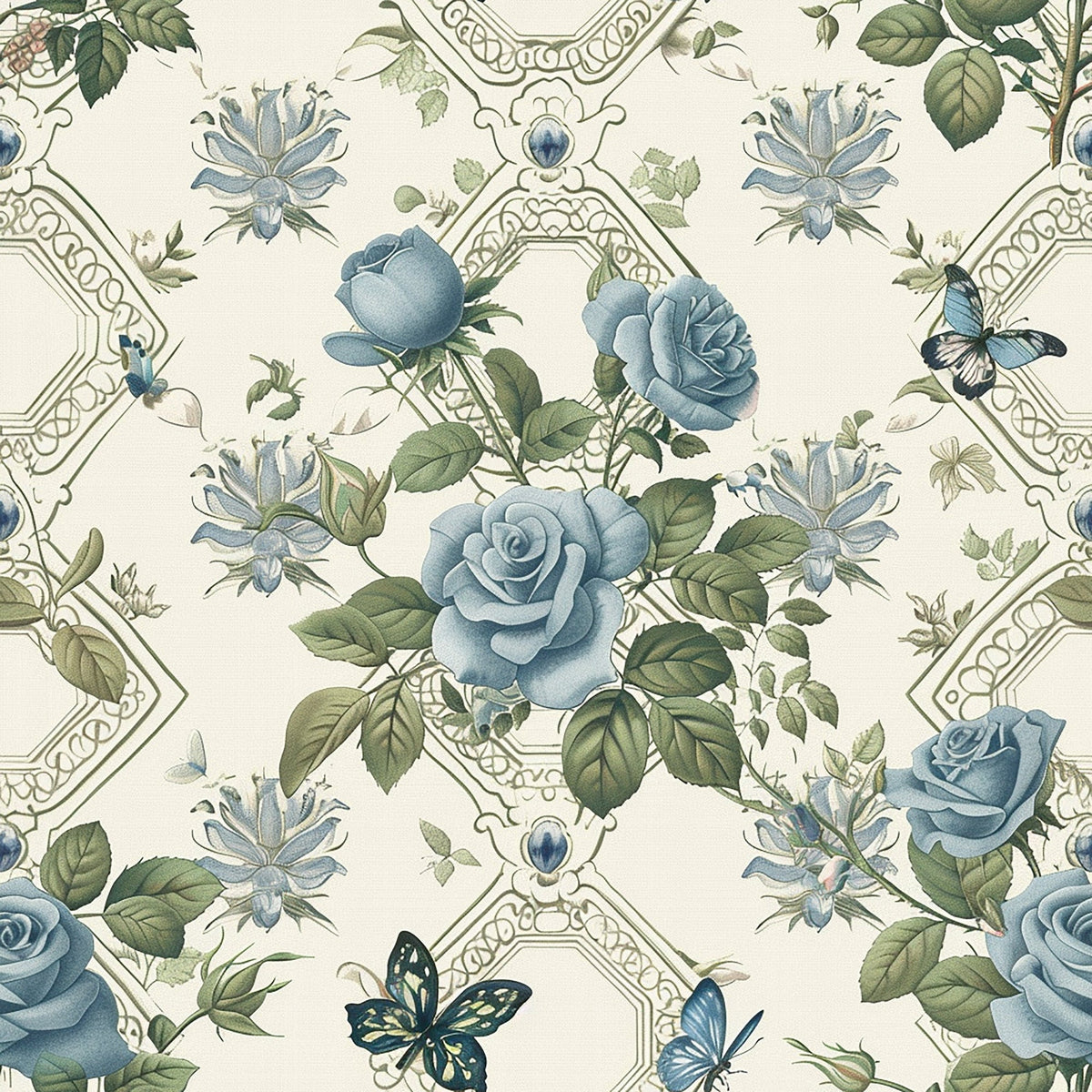 Heirloom Trellis Blooms Pattern 12 Minky Fabric