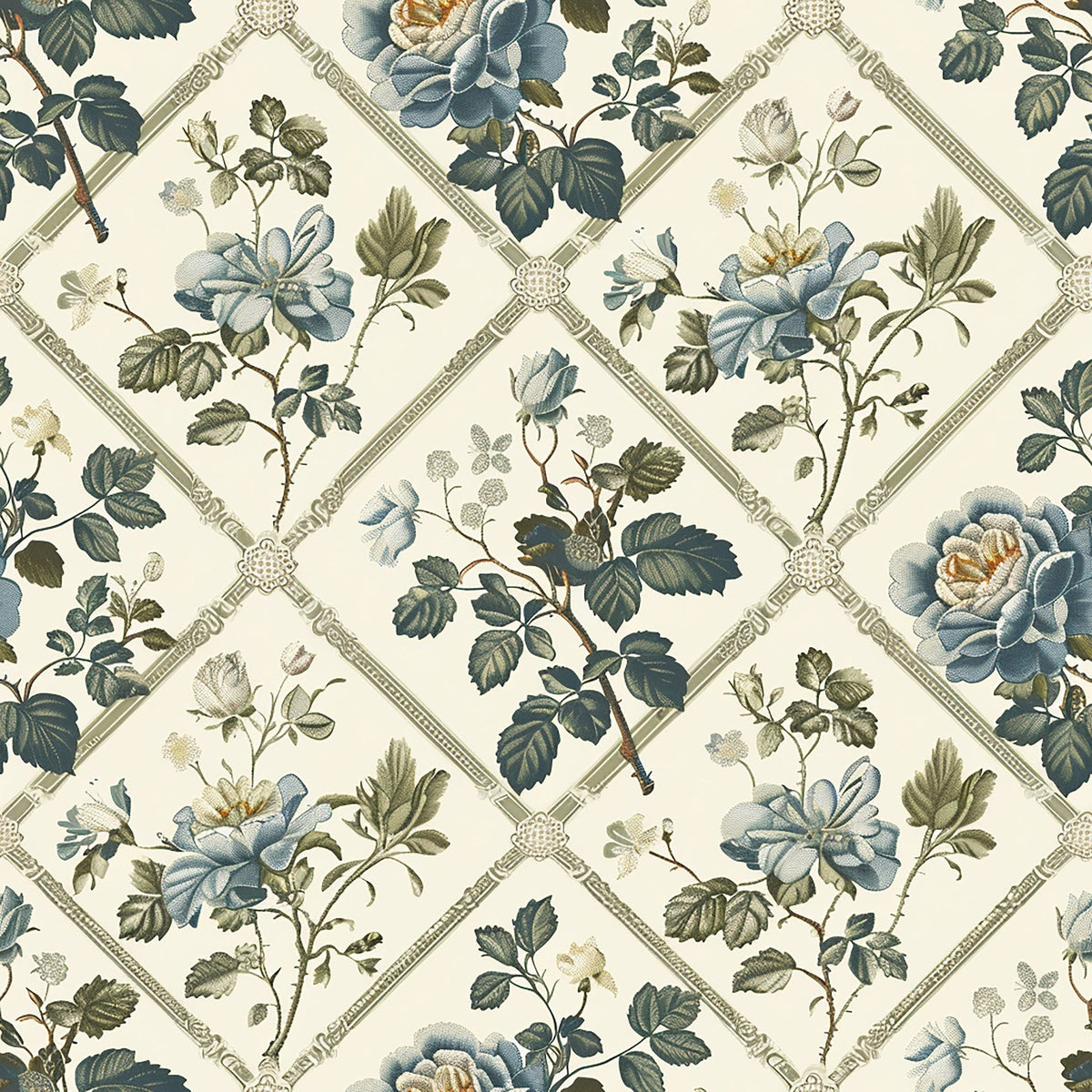 Heirloom Trellis Blooms Pattern 2 Minky Fabric