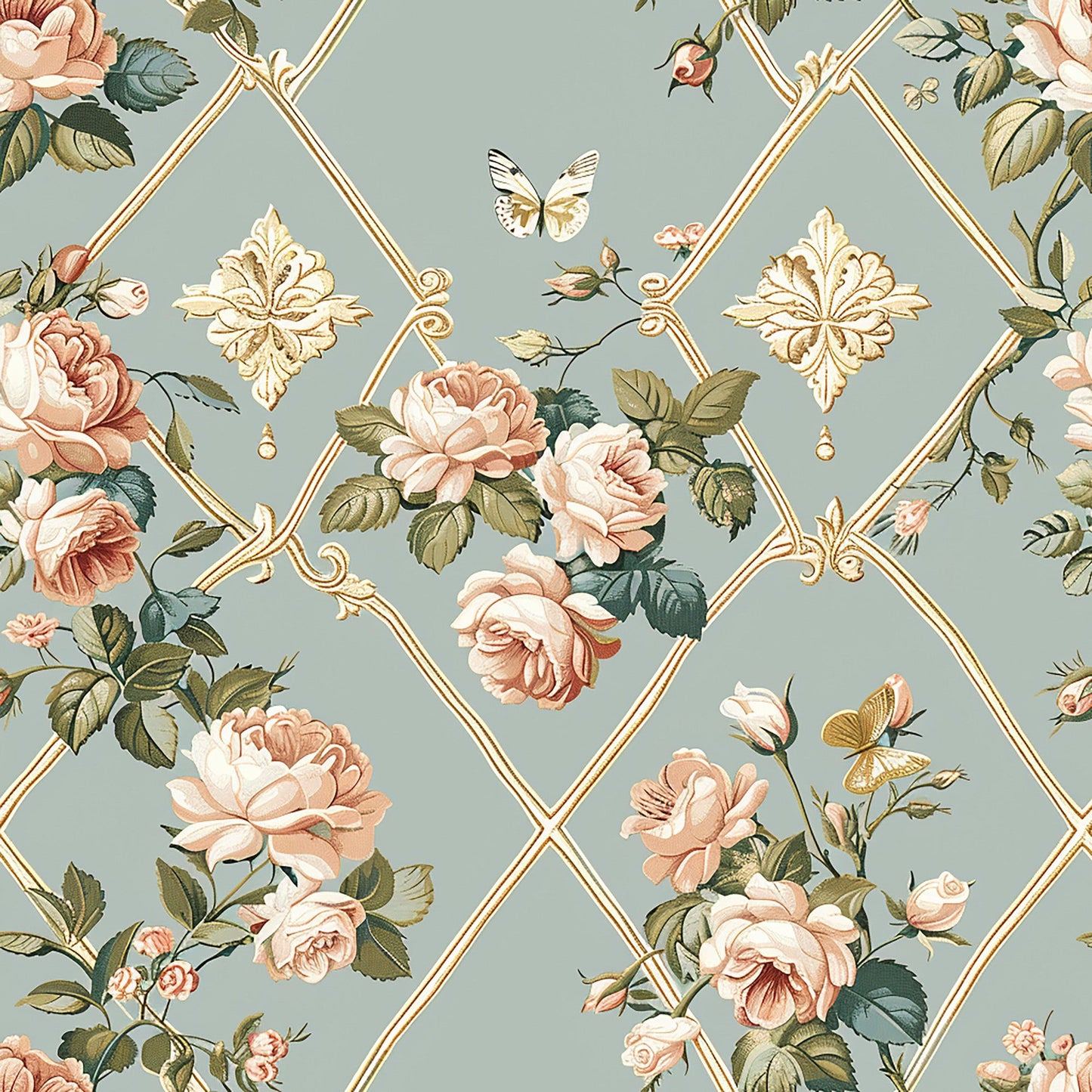Seraphinas Victorian Roses Pattern 4 Quilting Cotton Fabric