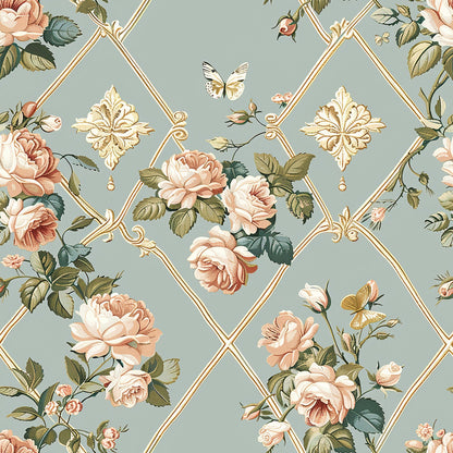 Heirloom Trellis Blooms Pattern 4 Minky Fabric