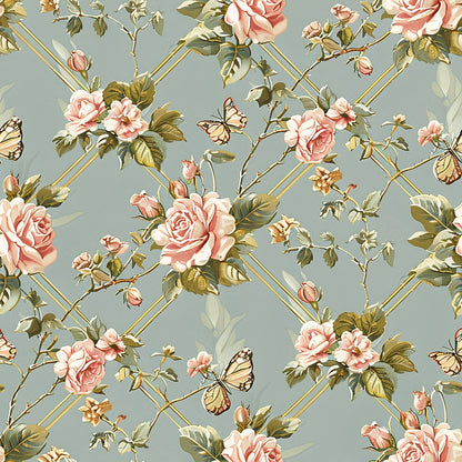 Heirloom Trellis Blooms Pattern 5 Minky Fabric