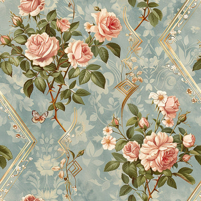 Heirloom Trellis Blooms Pattern 6 Minky Fabric