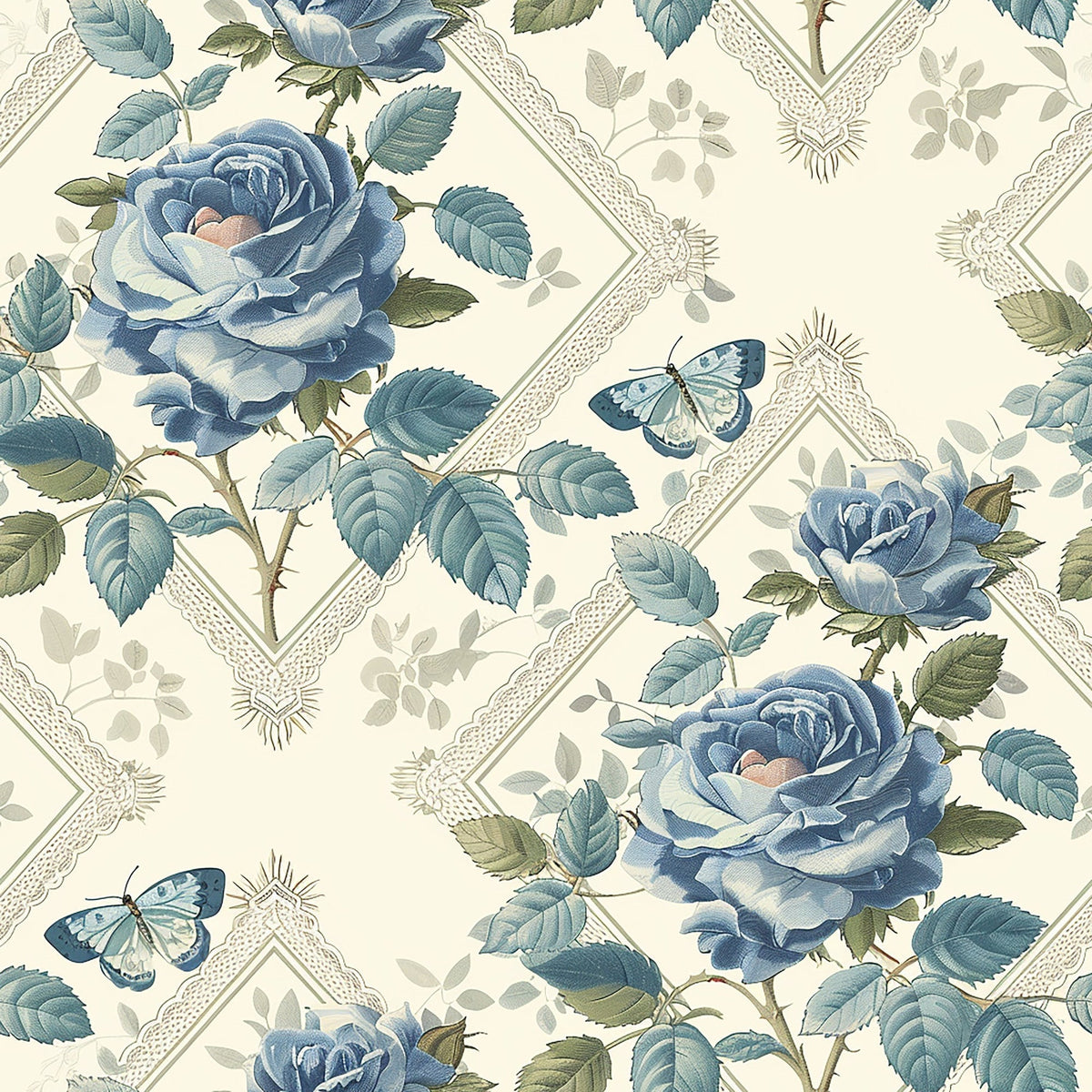 Heirloom Trellis Blooms Pattern 7 Minky Fabric