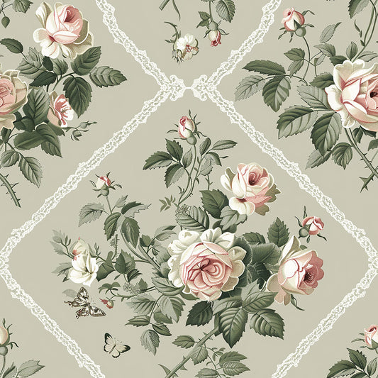 Seraphinas Victorian Roses Pattern 8 Quilting Cotton Fabric