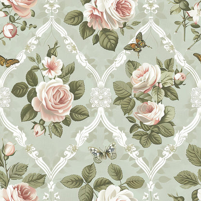 Heirloom Trellis Blooms Pattern 9 Minky Fabric