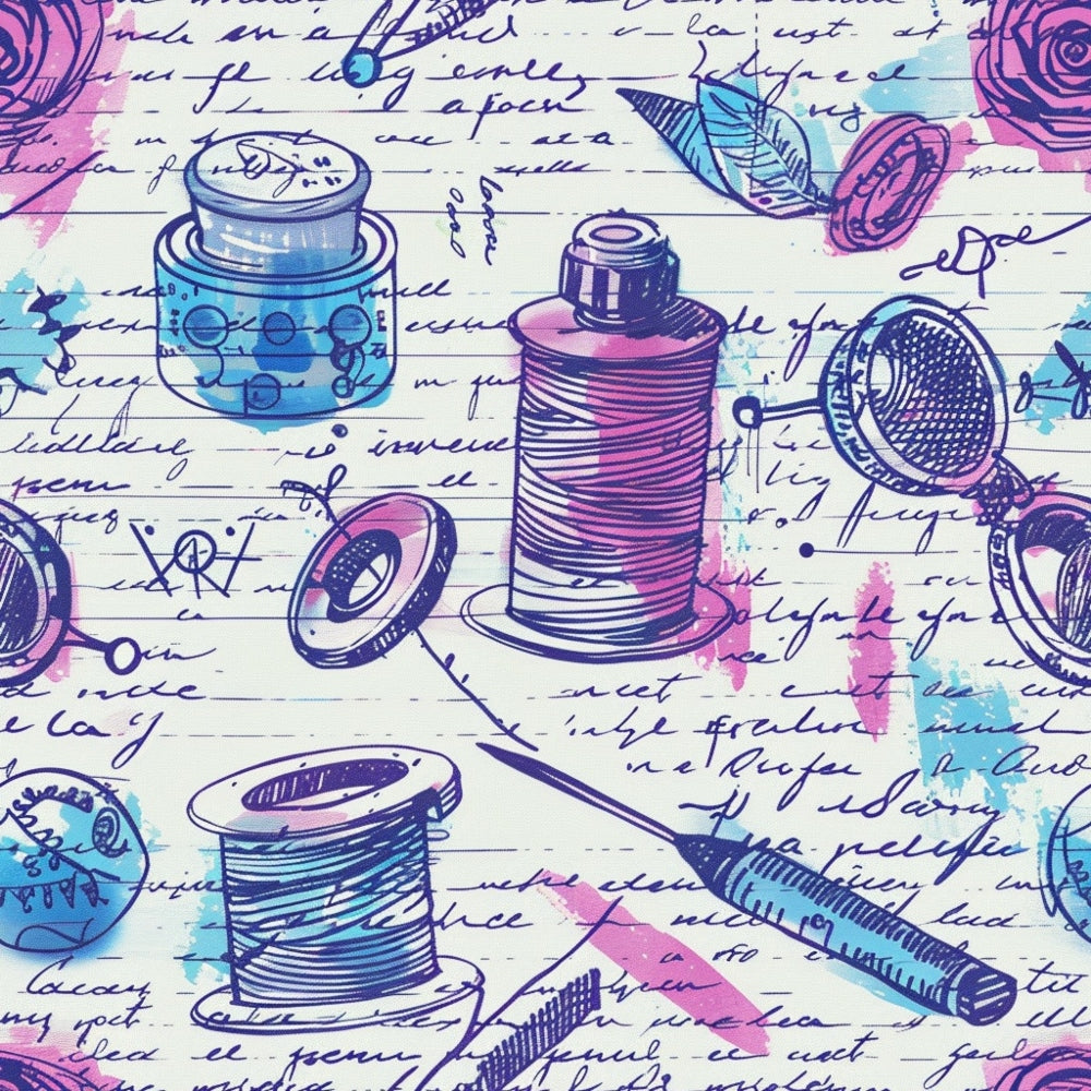 Vintage Notions Pattern 10 Minky Fabric