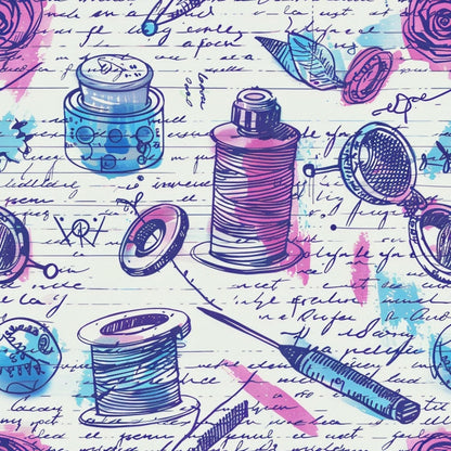 Vintage Notions Pattern 10 Minky Fabric