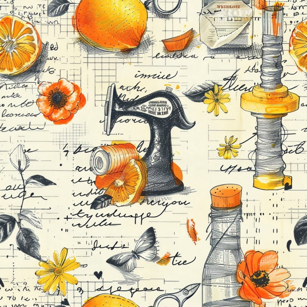 Vintage Notions Pattern 11 Minky Fabric