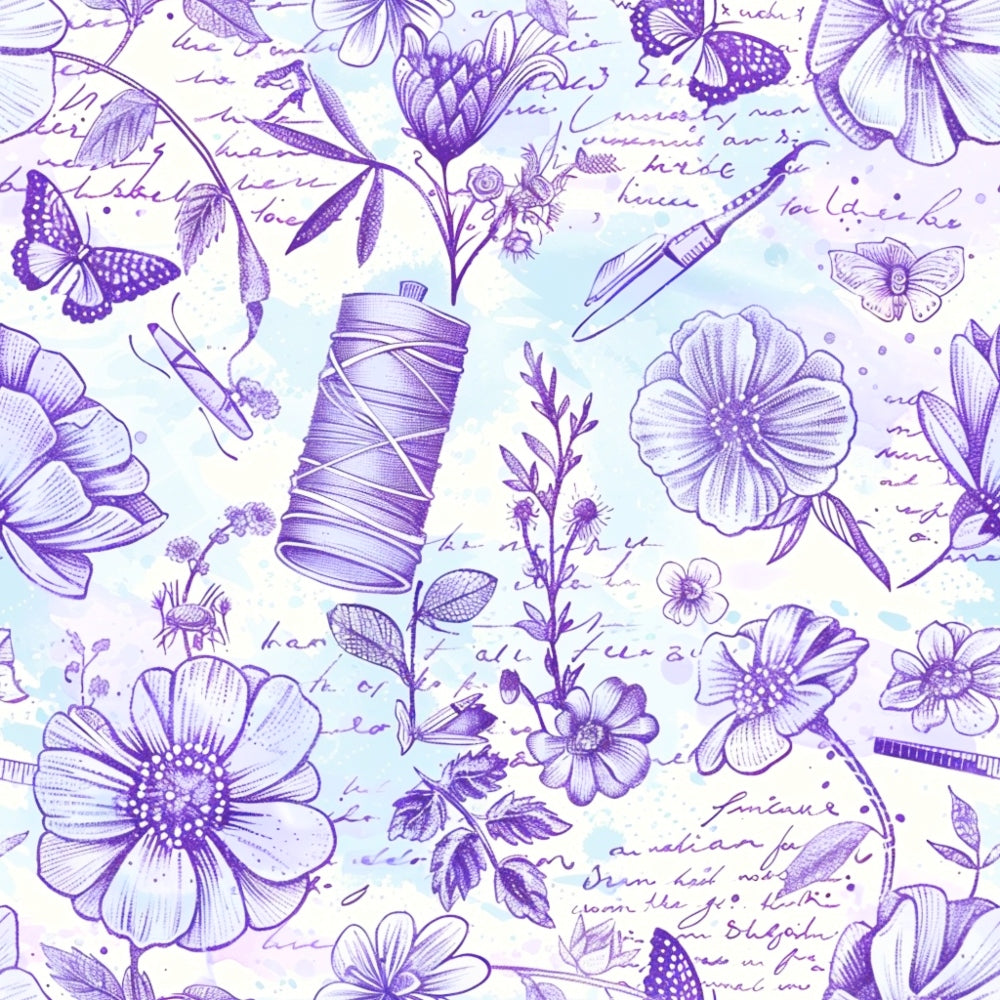 Vintage Notions Pattern 1 Minky Fabric