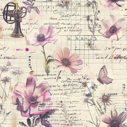 Vintage Notions Pattern 2 Minky Fabric