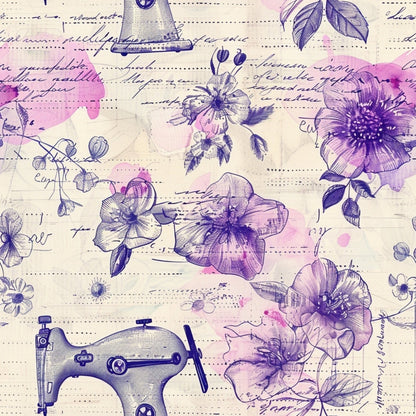 Vintage Notions Pattern 3 Minky Fabric