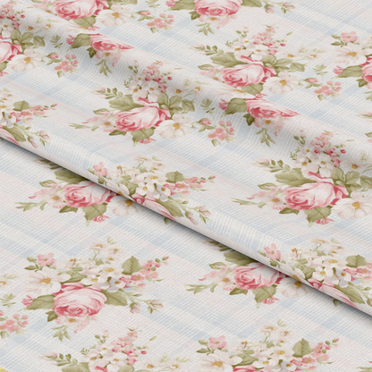 Shabby Chic Floral Plaid Pattern 10 Quilting Cotton Fabric