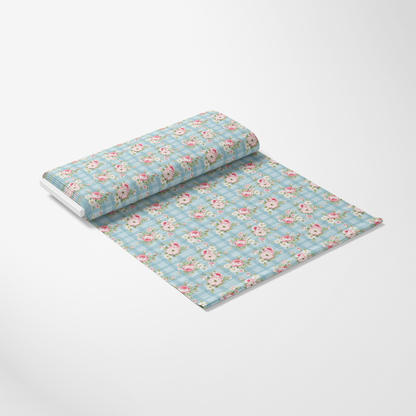 Shabby Chic Floral Plaid Pattern 1 Quilting Cotton Fabric