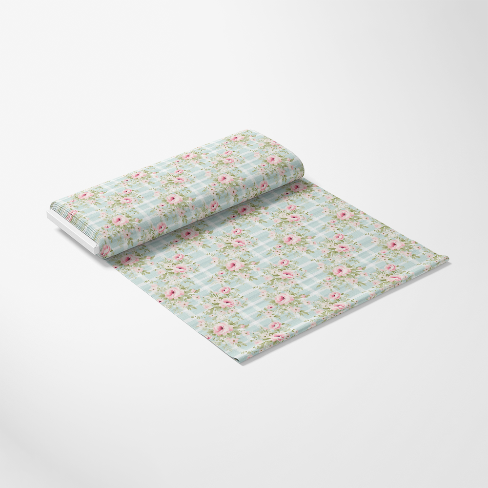 Shabby Chic Floral Plaid Pattern 6 Quilting Cotton Fabric