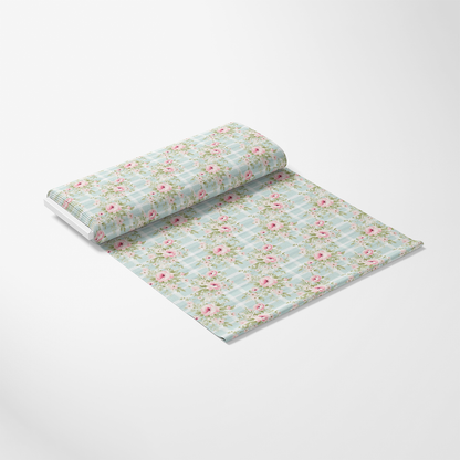 Shabby Chic Floral Plaid Pattern 6 Quilting Cotton Fabric