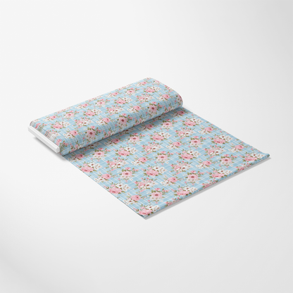 Shabby Chic Floral Plaid Pattern 7 Quilting Cotton Fabric