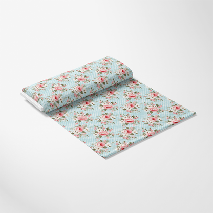 Shabby Chic Floral Plaid Pattern 9 Quilting Cotton Fabric