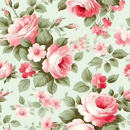 Vintage Blush Blooms Pattern 11 Minky Fabric