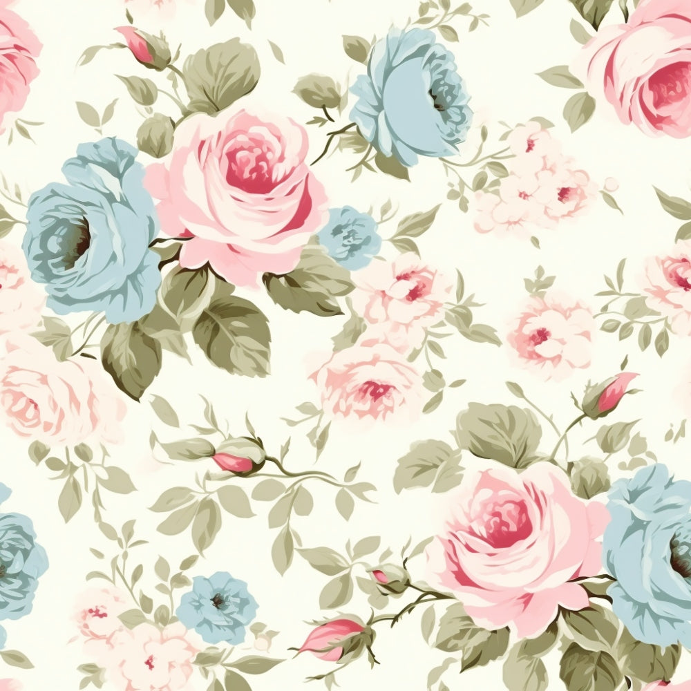 Vintage Blush Blooms Pattern 12 Minky Fabric