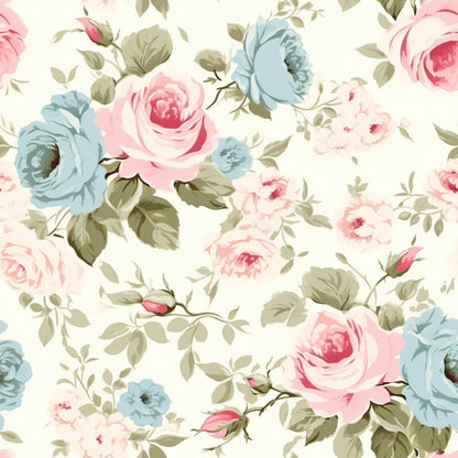 Vintage Blush Blooms Pattern 12 Minky Fabric