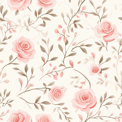 Vintage Blush Blooms Pattern 1 Minky Fabric