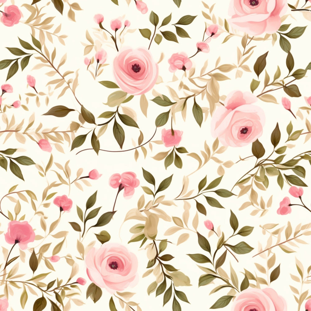 Vintage Blush Blooms Pattern 3 Minky Fabric