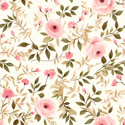 Vintage Blush Blooms Pattern 3 Minky Fabric