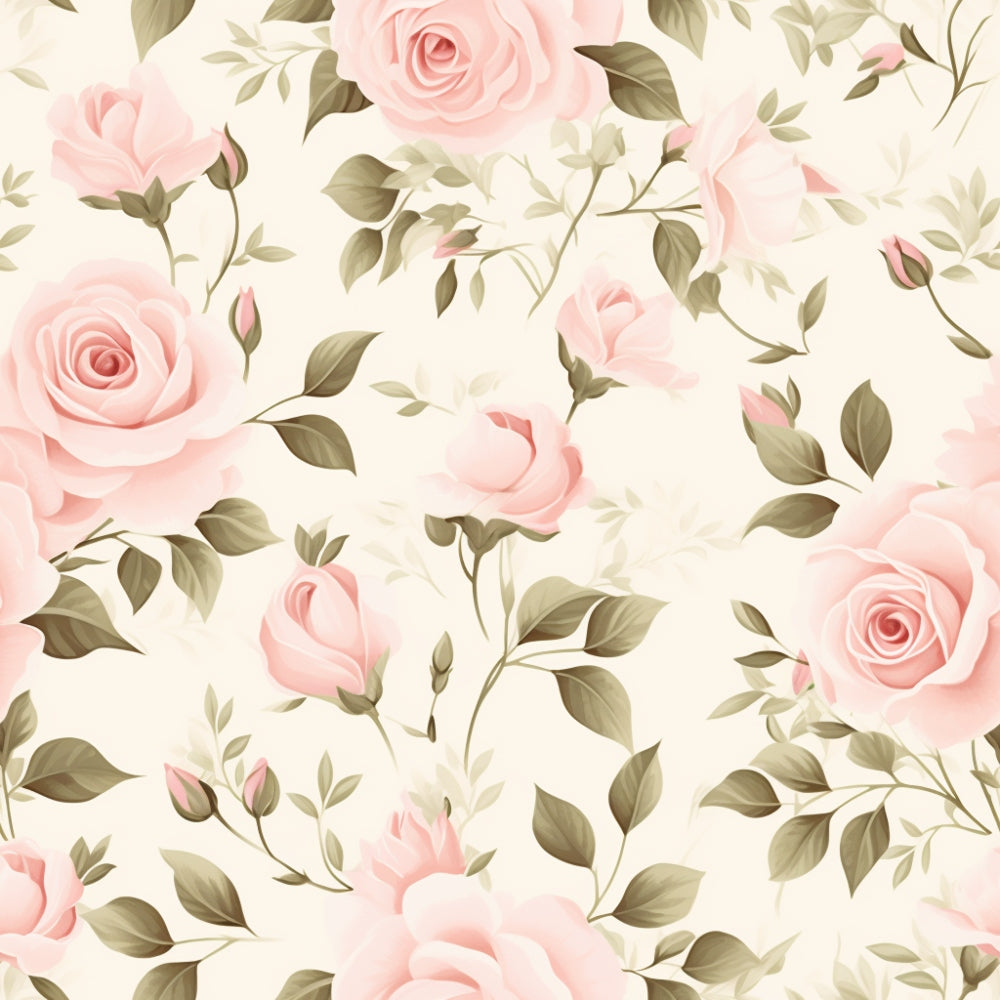 Vintage Blush Blooms Pattern 4 Minky Fabric